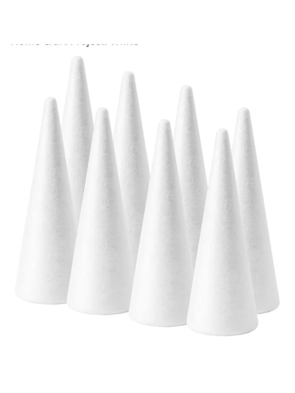8-Pack Foam Cones 4x9.7in Polystyrene Arts Crafts DIY Christmas Wedding White